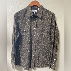Panhandle Slim Retro Western Rodeo Wear Floral Print Western Shirt Men's XL